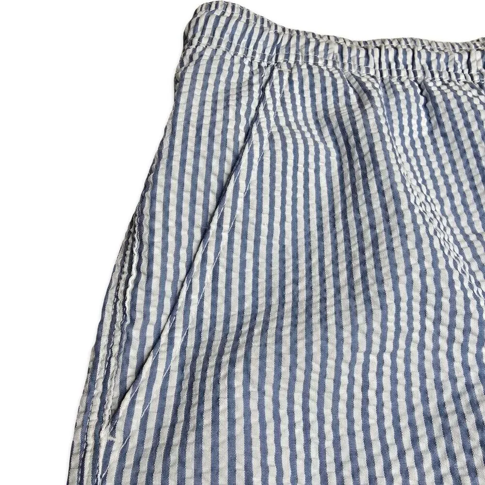 American Eagle Swim Trunks Mens XXL Blue White Stripe Seersucker 5